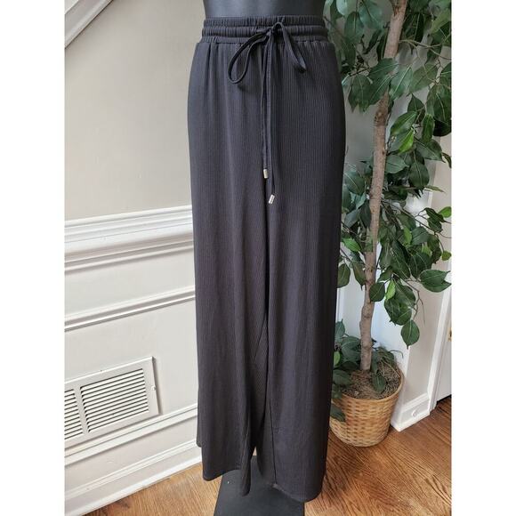 Forever 21 2 Piece Top & Pants Womens Size OX Black Knit Long Sleeve Drawstring - Picture 2 of 15